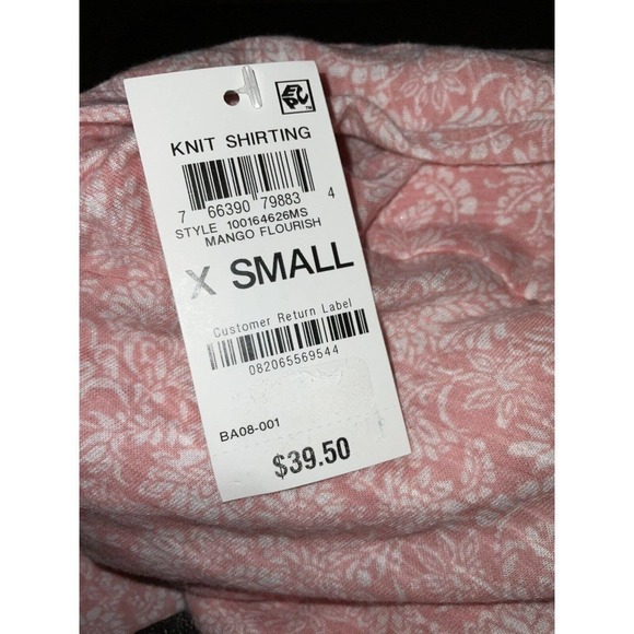 Style & Co Women's Smocked Cotton Blend Knit Top PINK XS NWT - Picture 2 of 4